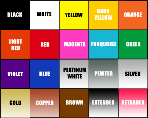 Speedball Ink Color Chart