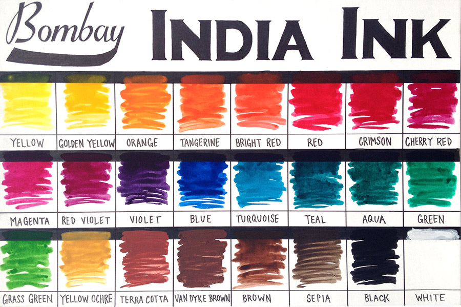 Bombay India Ink Color Chart