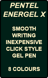 PENTEL ENERGEL X SMOOTH WRITING INEXPENSIVE CLICK STYLE GEL PEN 8 COLOURS
