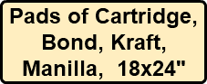 Pads of Cartridge, Bond, Kraft, Manilla, 18x24"